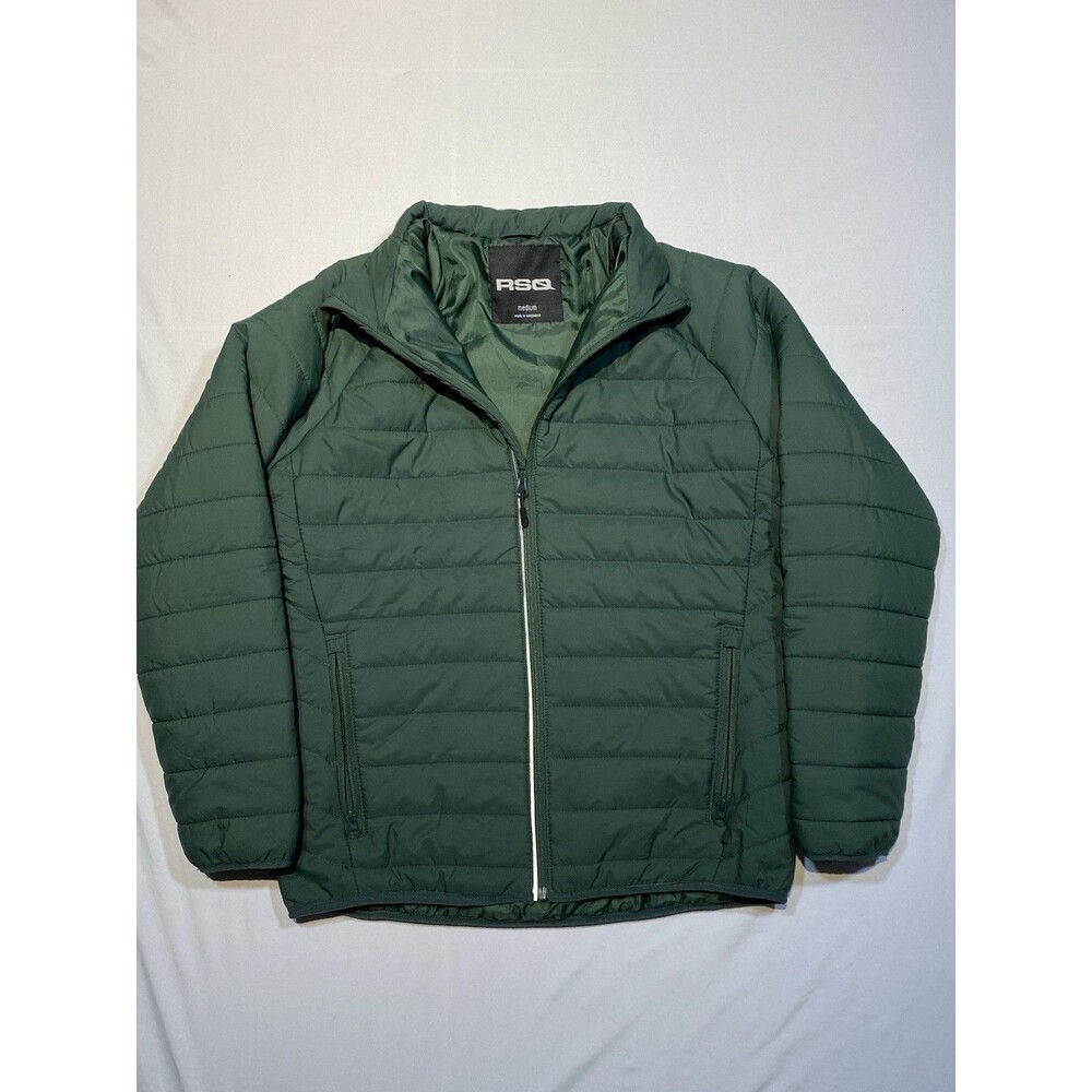 RSQ Mens Dark Green Puffer Jacket Medium